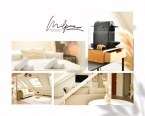 MILPAU Bottrop 3 - Modernes und zentrales Design-Apartment mit Queensize-Bett - Netflix, Nespresso und Smart-TV